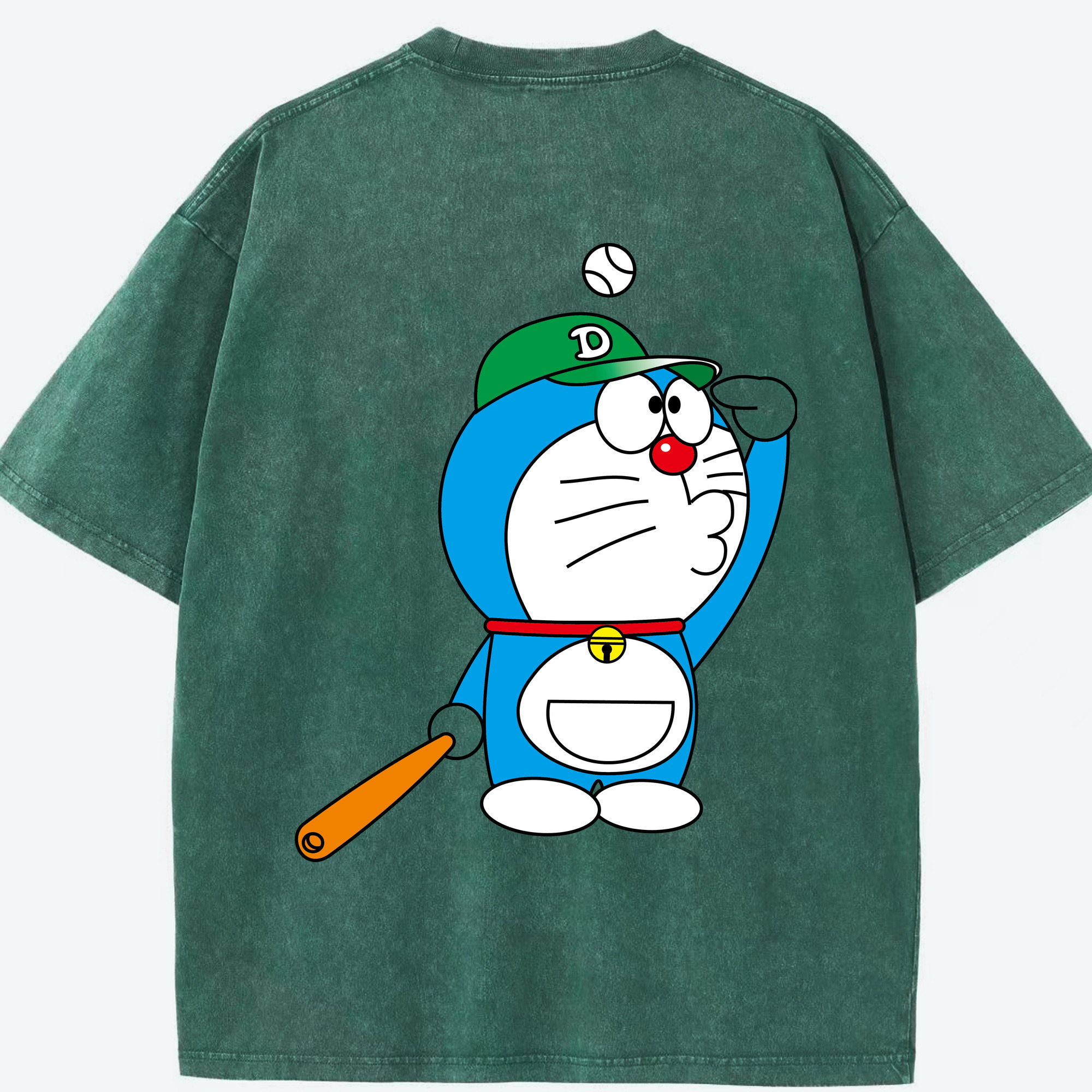 （画像用） ドラえもん Doraemon 綿100% ヴィンテージ風 半袖Tシャツ（背面プリント）